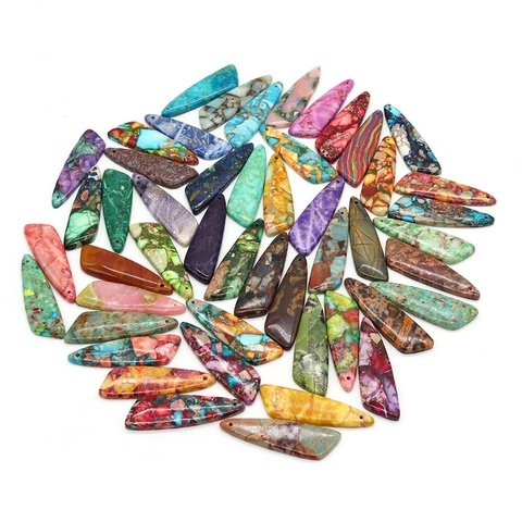 Natural Stone Irregular Pendant For DIY Jewelry Making Dyed Imperial Stone Waterdrop Triangular Stone Pendant For Necklace Gift