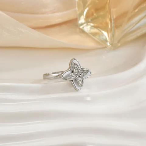 Fashion Rotating Spinner Copper Ring For Women Zirconia Inlaid Adjustable Opening Flower Heart Star Sea Turtle Jewelry Gift