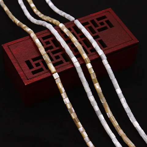 Natural Seawater Shell Column Beads Iridescent Mother Of Artificial Pearl Tube Spacer Beads For DIY Jewelry Making Necklace Bracelet