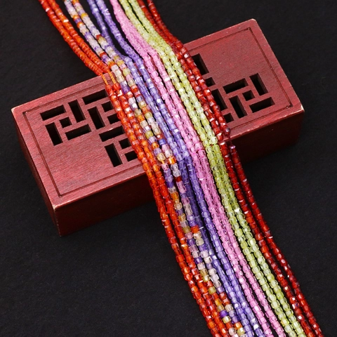 Natürliche Zirkonia Stein Facettierte Quadratische Würfel Perlen Für DIY Halskette Armband Schmuckherstellung Bunte Zuckerwürfel Lose Perlen Zubehör
