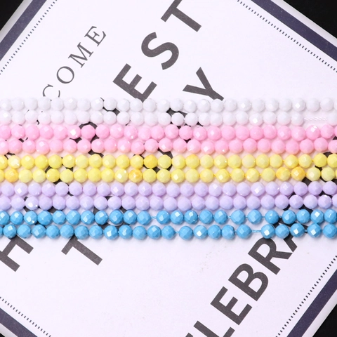 Faceted Natural Stone Round Loose Beads Polished Crystal Stone Spacer Beads For DIY Necklace Bracelet Jewelry Making Accessories