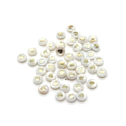 Natural Freshwater Shell Beads Round White Mother Of Pearl Gold Printed Heart Butterfly Pattern DIY Jewelry Making Accessories For Necklace Bracelet