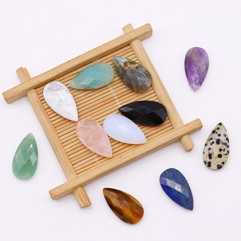 Natuursteen Gefacetteerde Druppel Kralen Waterdruppel Edelsteen Losse Kralen Voor DIY Ketting Sieraden Maken Accessoires