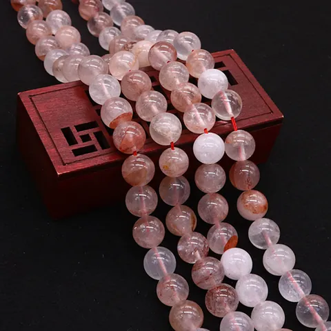 Natuurlijk Rood Hematoïde Kwarts Losse Kralen Gepolijste Ronde Stenen Kralen Voor DIY Sieraden Maken Armband Ketting Accessoires Unisex Cadeau
