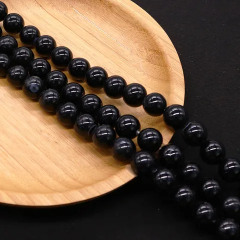 Natuursteen Zwarte Agaat Gepolijste Ronde Kralen DIY Ketting Armband Sieraden Maken Onderdelen Accessoire Losse Kralen Unisex