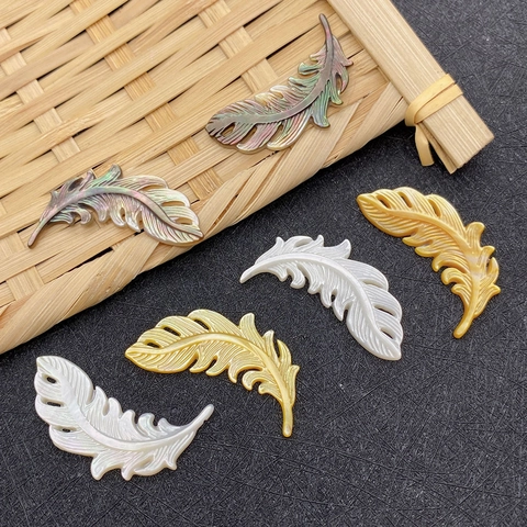 Natural Shell Feather Wing Pendants Mother Of Pearl Carved Charms For DIY Necklace Earring Jewelry Making Accessories