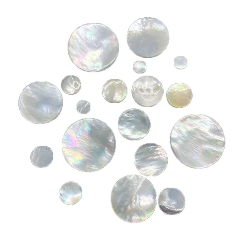 Natural White Mother Of Artificial Pearl Round Shell Discs Iridescent Loose Beads For DIY Jewelry Making Accessories Baroque Style