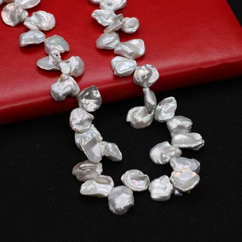 Natural Freshwater Petal Baroque Pearl Beads Irregular Iridescent White Loose Pearls For DIY Jewelry Making Necklaces Bracelets
