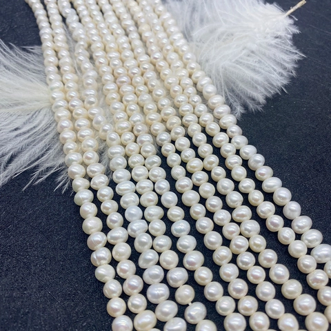 Cuentas De Perlas Naturales De Agua Dulce Cuentas Sueltas Irregulares Barrocas Casi Redondas Hilo Para Hacer Joyas De Bricolaje Collar Pulsera