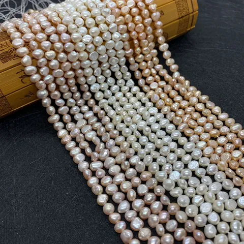 Cuentas de Perla de Agua Dulce Natural Barroca Irregular Perforada Lateralmente Pulida de Doble Cara Tiras de Perlas Blanco Rosa Púrpura para DIY Joyería