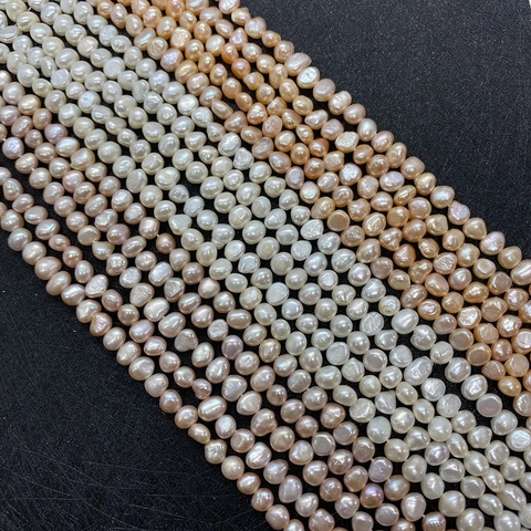 Natural Freshwater Pearl Beads Loose Strand White Pink Purple Baroque Near Round Pearls For DIY Jewelry Making Wedding Accessories