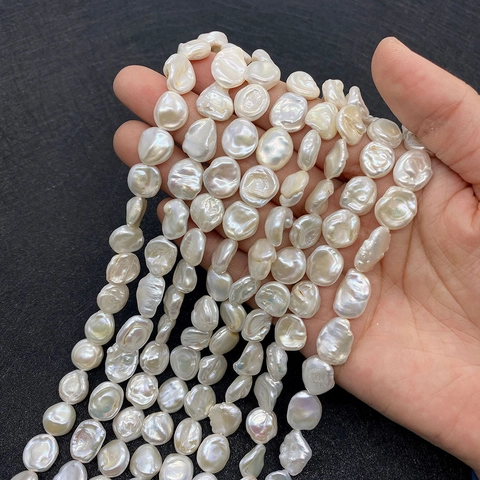 Perlas de Agua Dulce de Agua Dulce Cuentas Sueltas Blancas Irregulares para Creación de Joyas DIY Collares 9-10mm