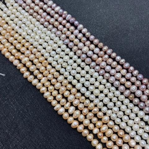 Natural Freshwater Pearl Beads Rice Shape String DIY Necklace Bracelet Jewelry Making Accessories White Pink Purple Elegant