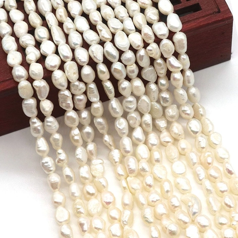 Natural Freshwater Pearl Beads Baroque Irregular High Luster White Pearls For DIY Necklace Bracelet Jewelry Making Accessories