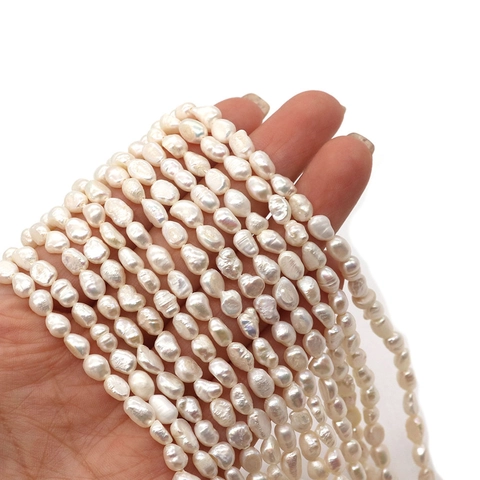 Natural Freshwater Pearl Beads Baroque Irregular High Luster White Pearls For DIY Necklace Bracelet Jewelry Making Accessories