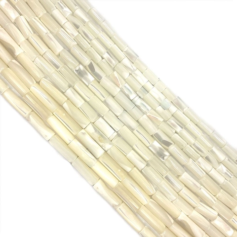 Natural Shell Cylinder Tube Beads Iridescent Mother Of Artificial Pearl Straight Hole Spacer Beads For DIY Jewelry Making Necklace Bracelet Accessory