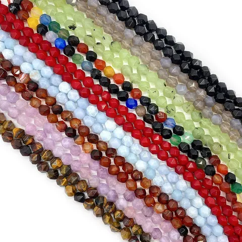 Facettierte Naturstein Perlen Lapislazuli Rosenquarz Opal Achat Tigerauge Lose Perlen Für DIY Schmuckherstellung Zubehör
