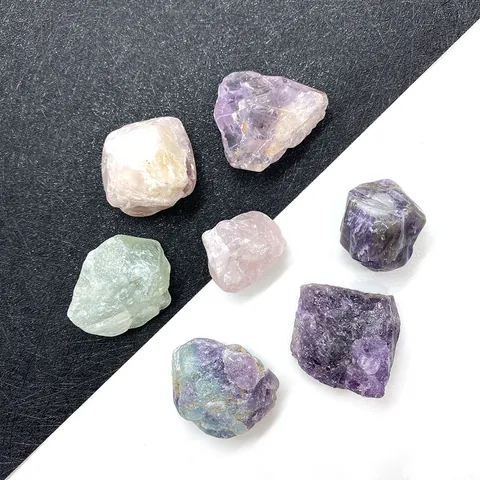 Cuentas de Piedra de Cristal Natural Irregulares Cuarzo Rosa Amatista Fluorita para Joyería DIY Decoración del Hogar