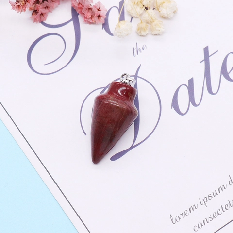 Natuursteen Kogel Kegel Zeshoekige Punthanger DIY Sieraden Maken Gepolijst Kristal Kwarts Spirituele Energie Hanger Ketting Accessoires