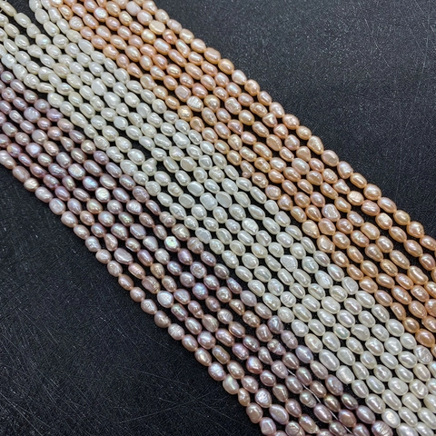Natural Freshwater Pearl Beads Irregular Baroque Rice Shape Loose Strand For DIY Necklace Bracelet Jewelry Making Craft Gift