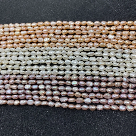 Natural Freshwater Pearl Beads Irregular Baroque Rice Shape Loose Strand For DIY Necklace Bracelet Jewelry Making Craft Gift