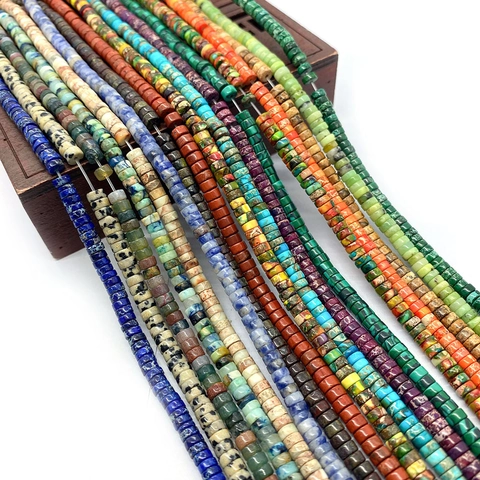 Perle Heishi in Pietra Naturale Lucidate Piatte Rotonde Sciolte a Disco per Creazione di Gioielli Fatti a Mano Forniture per Collane Bracciali Multicolore