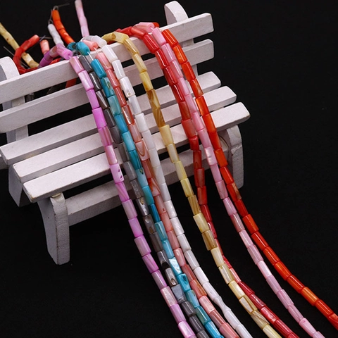 Natural Freshwater Shell Beads Cylinder Tube Spacer Loose Beads For DIY Necklace Bracelet Jewelry Making Accessories