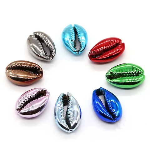Natural Shell Conch Loose Beads Electroplated Conch Shell Multicolor Beads For Jewelry DIY Handicraft Making Necklace Bracelet