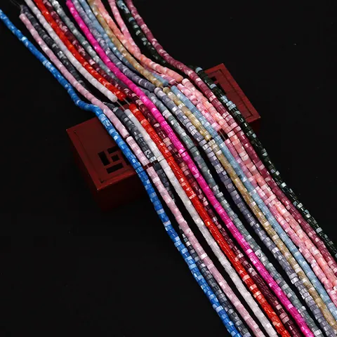 Natural Sea Shell Cylinder Loose Beads Polished Dyed Heishi Beads For DIY Necklace Bracelet Jewelry Making Supplies