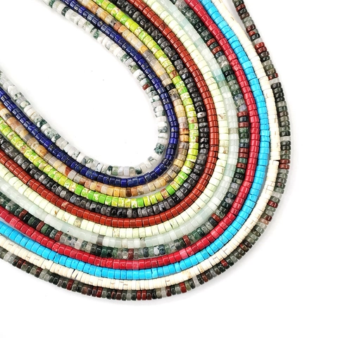 Perle Heishi in Pietra Naturale Tonde Piatte Distanziatrici Accessori Per Creazione Gioielli Fai Da Te Collana Bracciale