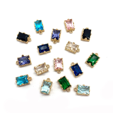 Pendentif en Cristal Rectangle Facetté en Pierre Naturelle 6x10mm Accessoires de Bijoux DIY pour Collier