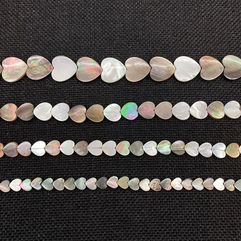 Natural Seawater Black Shell Heart Shaped Loose Beads Polished Mother Of Artificial Pearl Beads DIY Necklace Jewelry Making Accessories