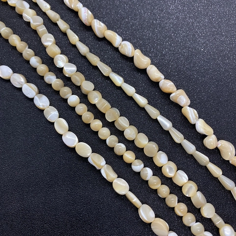 Natürliche Perlmutt Muschel Perlen Rund Wassertropfen Oval Flache Form Lose Perlen Für DIY Schmuck Herstellung Halskette Zubehör