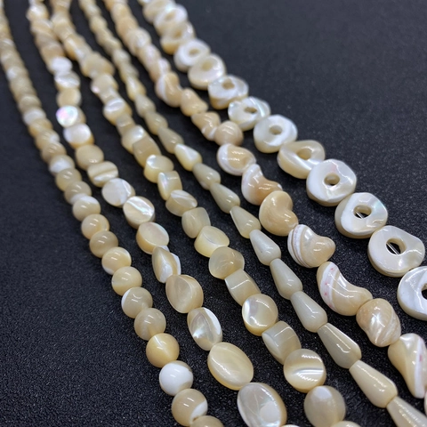 Natürliche Perlmutt Muschel Perlen Rund Wassertropfen Oval Flache Form Lose Perlen Für DIY Schmuck Herstellung Halskette Zubehör