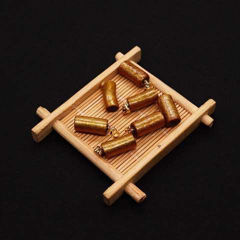 Synthetic Coral Cylinder Pendant Golden Color Column Shape Connector For DIY Jewelry Making Findings Necklace Accessory