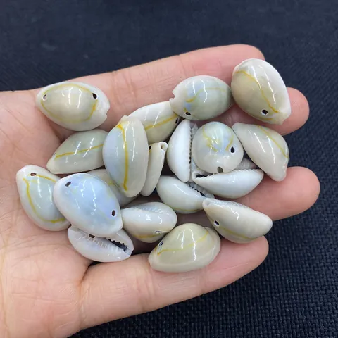 Natürliche Kauri Muschelperlen Unregelmäßige Form Doppelloch Lose Perlen Für DIY Schmuckherstellung Halskette Armband Originalfarbe