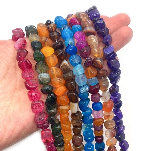 Perles d'Agate Naturelle Irrégulières en Pierre Naturelle Perles en Vrac pour Fabrication de Bijoux DIY Bracelet Collier