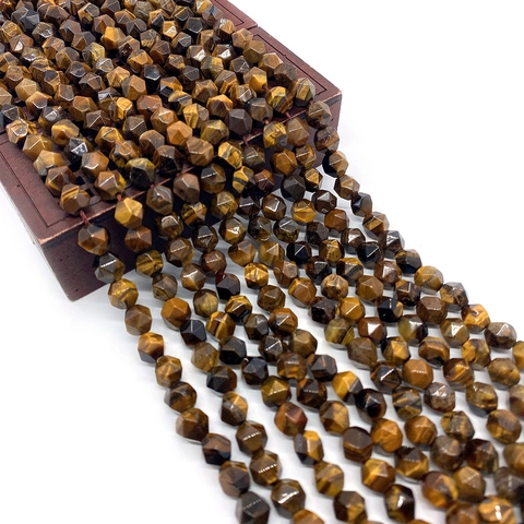 Cuentas Sueltas de Piedra Natural Facetadas Redondas Para Hacer Joyas DIY Collares Pulseras Accesorios Artesanía
