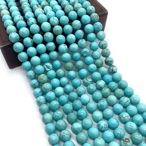 Natuursteen Turkoois Ronde Kralen Gepolijste Losse Kralen Voor DIY Armband Ketting Sieraden Maken Accessoires
