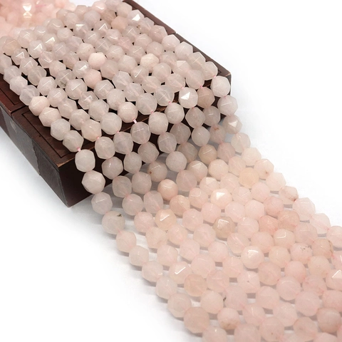 Natuurlijke Rozenkwarts Kralen Gefacetteerd Roze Rond Edelsteen Losse Kralen Voor DIY Ketting Armband Sieraden Maken