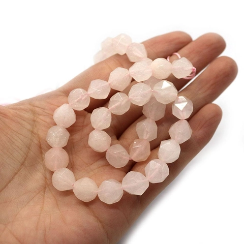 Natuurlijke Rozenkwarts Kralen Gefacetteerd Roze Rond Edelsteen Losse Kralen Voor DIY Ketting Armband Sieraden Maken