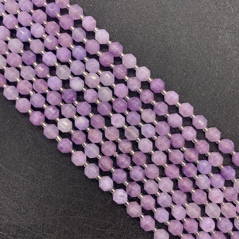 Natural Stone Lavender Amethyst Faceted Beads For DIY Jewelry Making Handmade Bracelet Necklace Accessories Purple Beads Strand