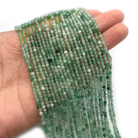 Green Aventurine Faceted Round Beads For DIY Jewelry Making Handcrafted Bracelets Necklaces Natural Stone Loose Beads Accessory