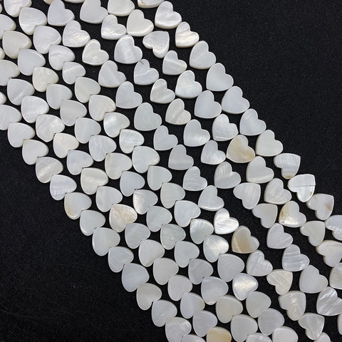 Cuentas Sueltas de Concha Natural de Agua Dulce con Forma de Corazón Madreperla Pulida para Fabricación de Joyas DIY Collar