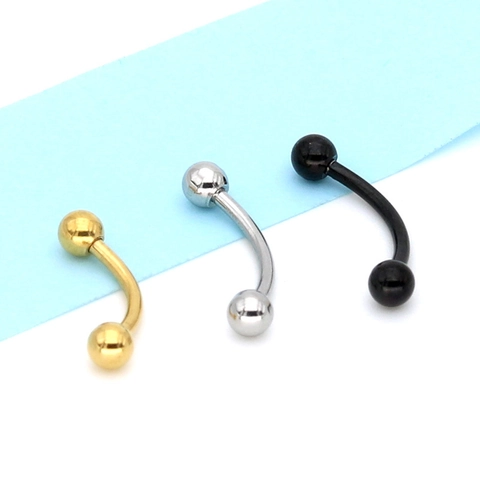Stainless Steel Curved Barbell Piercing Jewelry For Eyebrow Lip Ear Minimalist Hip Hop Punk Body Piercing Ring Unisex Jewelry