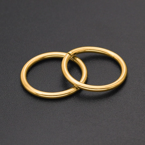 Stainless Steel Hinged Segment Ring Piercing Jewelry For Ear Nose Lip Unisex Minimalist Hoop Earrings Gold Silver Black Blue