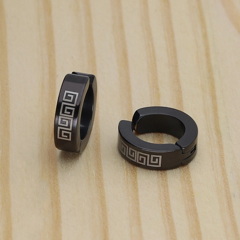 Orecchini a Clip in Acciaio Inossidabile 316L Punk per Uomo Orecchini Huggie Gothic Senza Buco Croce Teschio Drago