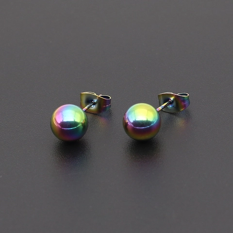 Boucles d'Oreilles Clous à Boule en Acier Inoxydable Minimalistes pour Hommes Femmes Perçage de Boule Ronde Géométrique Mode