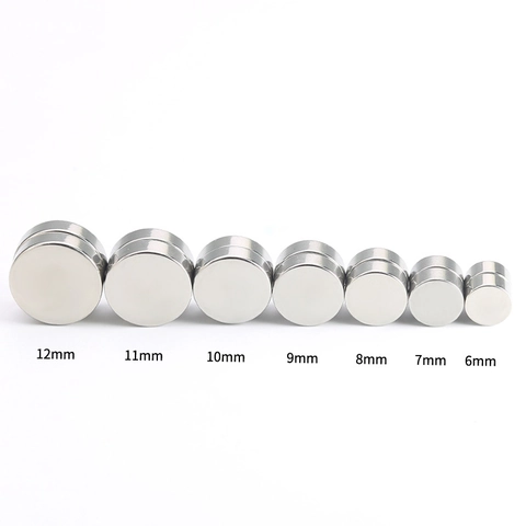 Magnetic Stud Earrings Titanium Steel Non Piercing Round Clip On Earrings For Men Women Gold Black Silver Blue Rainbow Jewelry