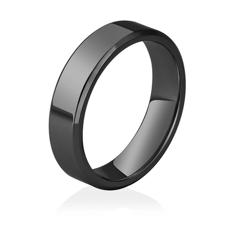 Minimalistischer Edelstahl 素圈 Ring Für Damen Herren Abgeschrägte Kante Hochglanzpolierter Titanstahl Ring Mode Schmuck Geschenk